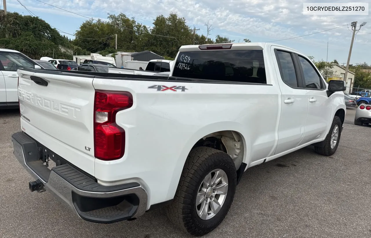 2020 Chevrolet Silverado K1500 Lt VIN: 1GCRYDED6LZ251270 Lot: 76618534