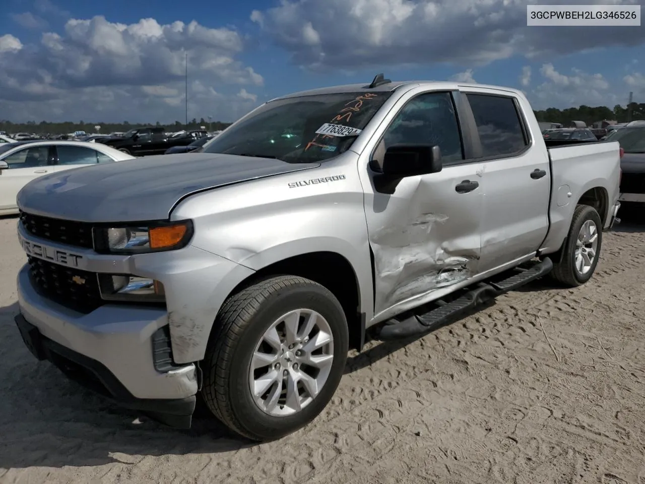 2020 Chevrolet Silverado C1500 Custom VIN: 3GCPWBEH2LG346526 Lot: 77638294