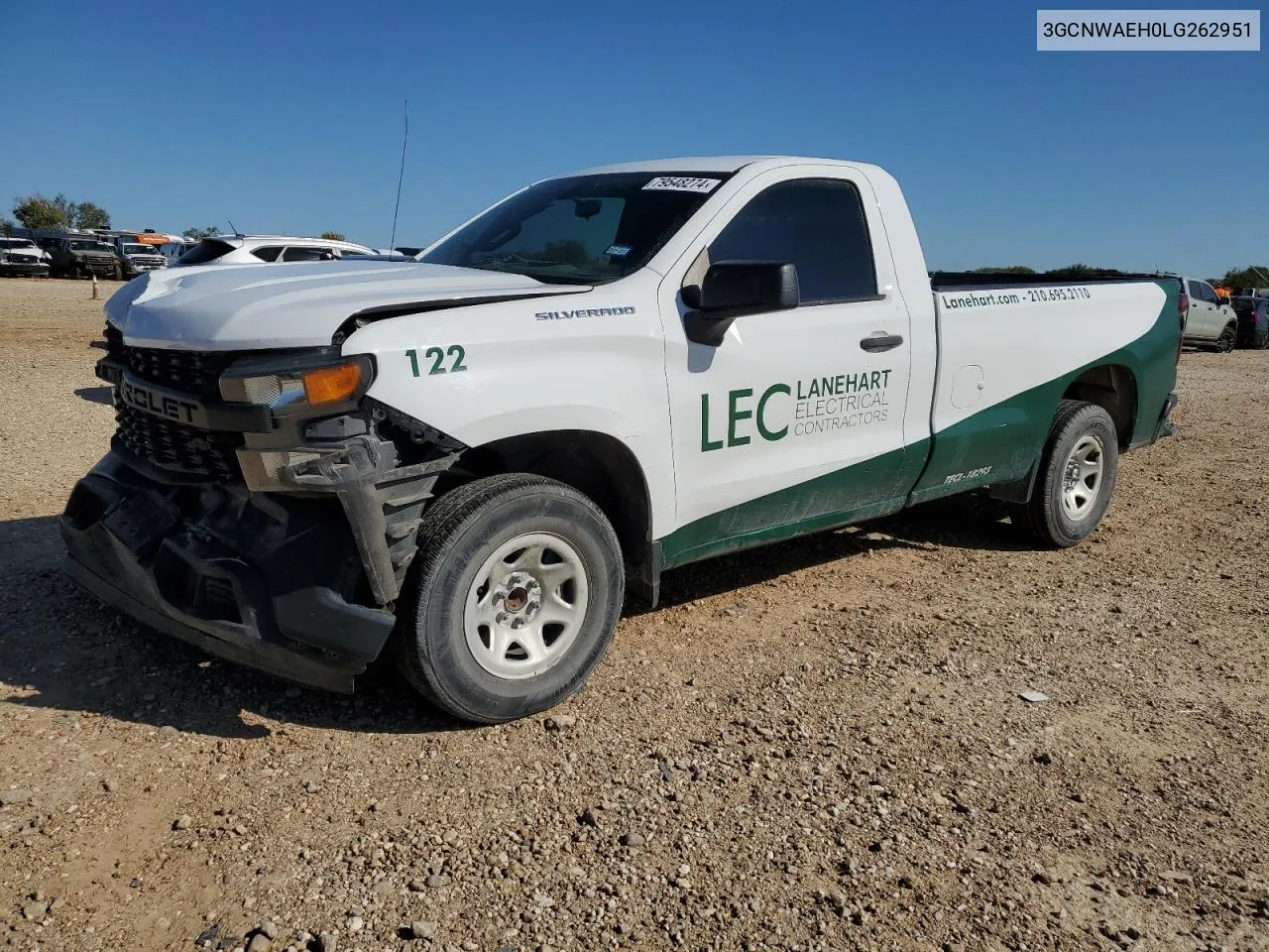 2020 Chevrolet Silverado C1500 VIN: 3GCNWAEH0LG262951 Lot: 79548274