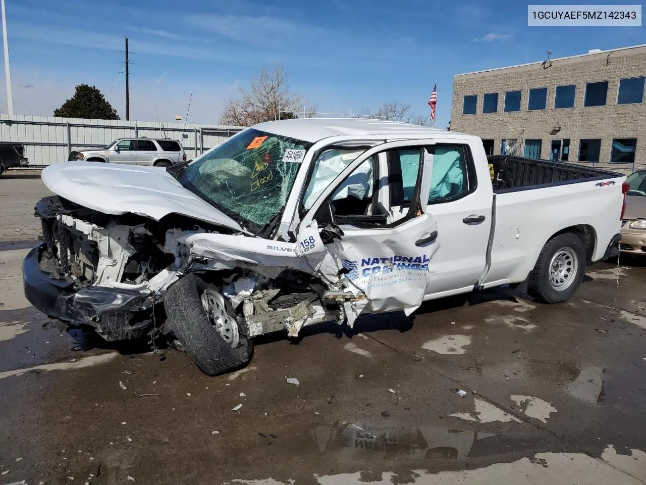 2021 Chevrolet Silverado K1500 VIN: 1GCUYAEF5MZ142343 Lot: 45414654