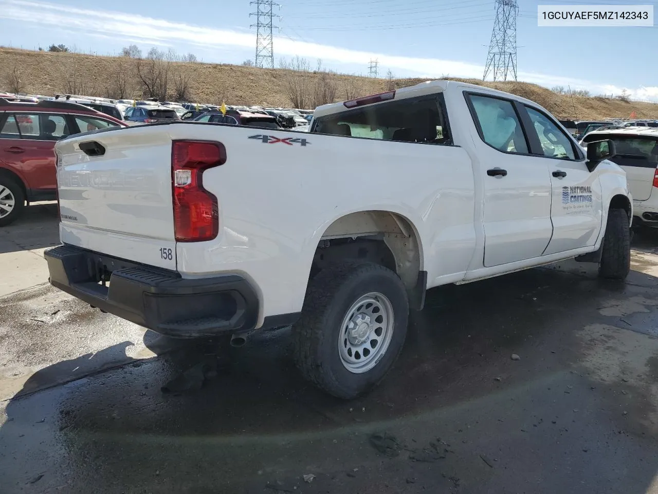 2021 Chevrolet Silverado K1500 VIN: 1GCUYAEF5MZ142343 Lot: 45414654