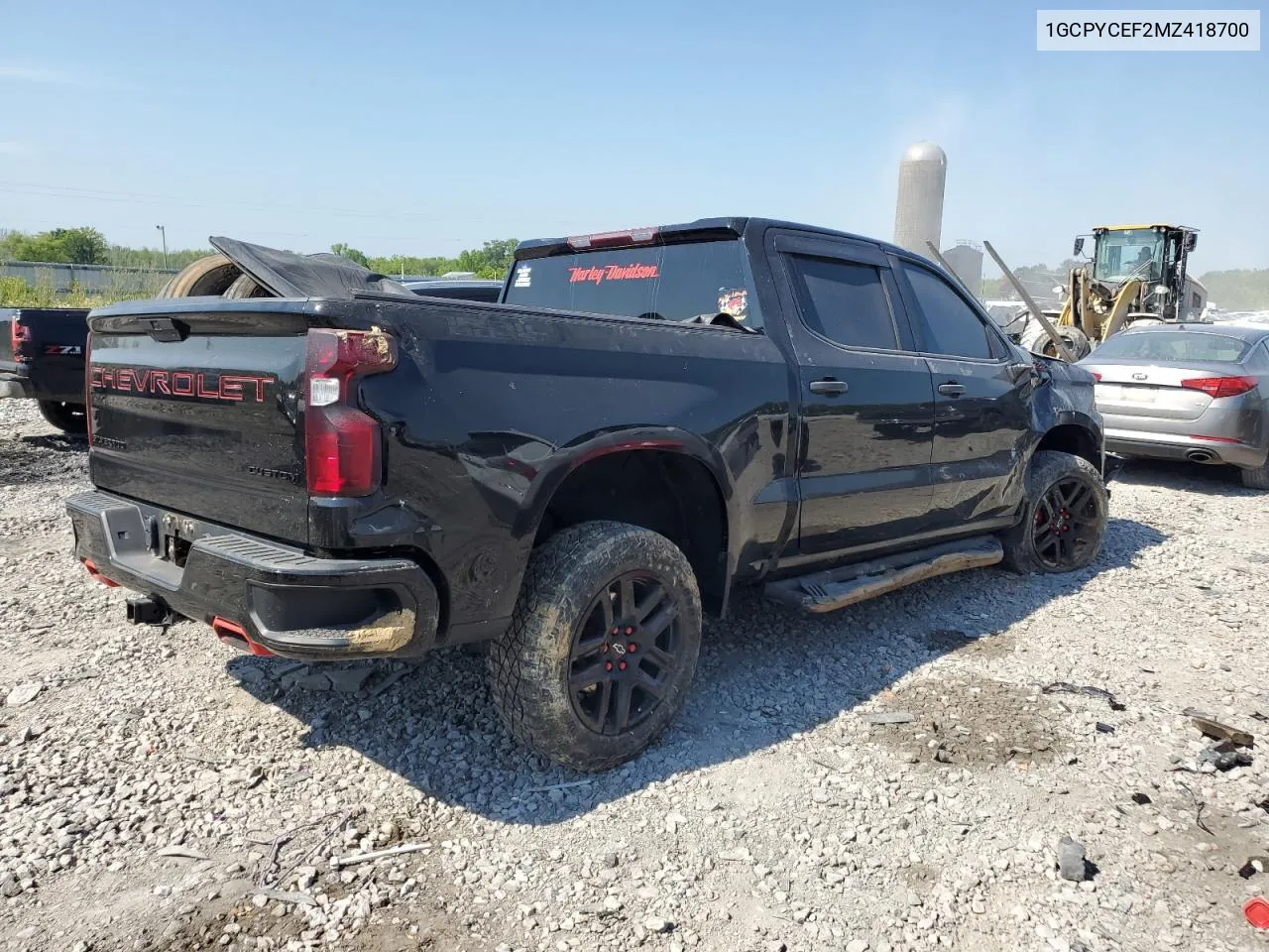 2021 Chevrolet Silverado K1500 Trail Boss Custom VIN: 1GCPYCEF2MZ418700 Lot: 52300054