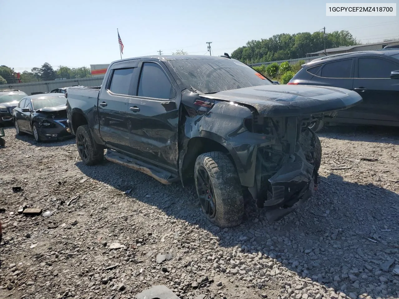 2021 Chevrolet Silverado K1500 Trail Boss Custom VIN: 1GCPYCEF2MZ418700 Lot: 52300054