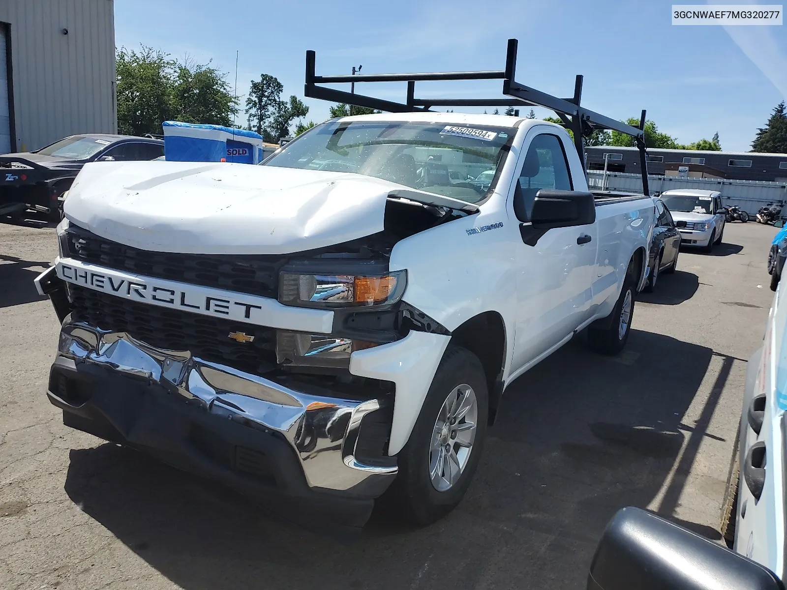 2021 Chevrolet Silverado C1500 VIN: 3GCNWAEF7MG320277 Lot: 52509594