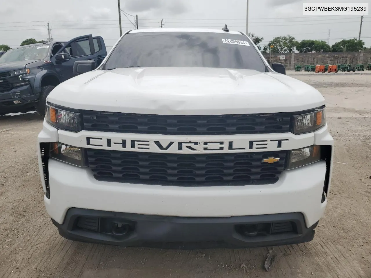 2021 Chevrolet Silverado C1500 Custom VIN: 3GCPWBEK3MG195239 Lot: 62066554