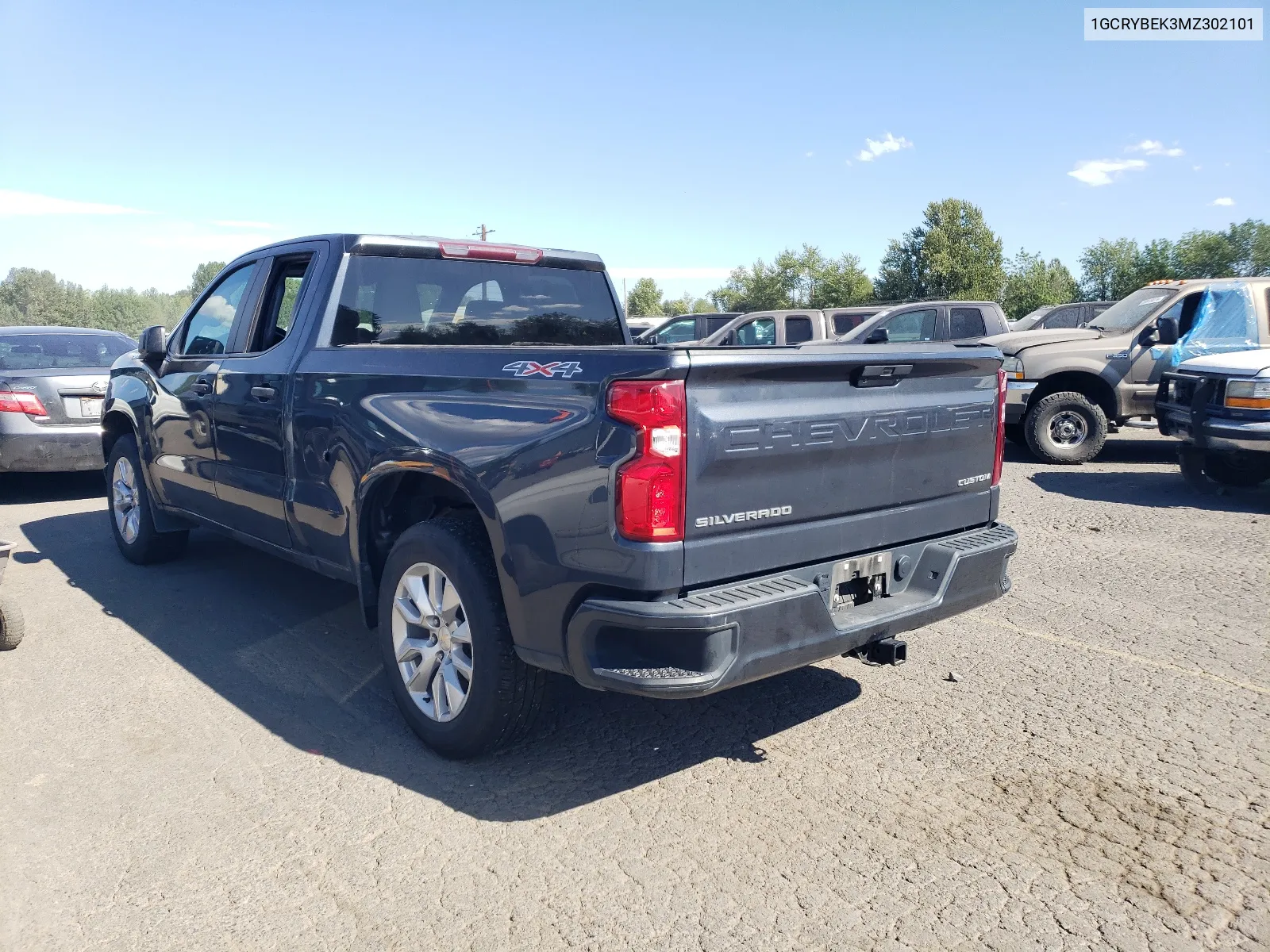 2021 Chevrolet Silverado K1500 Custom VIN: 1GCRYBEK3MZ302101 Lot: 64446014