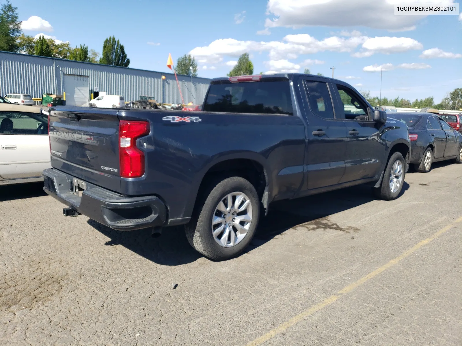 2021 Chevrolet Silverado K1500 Custom VIN: 1GCRYBEK3MZ302101 Lot: 64446014