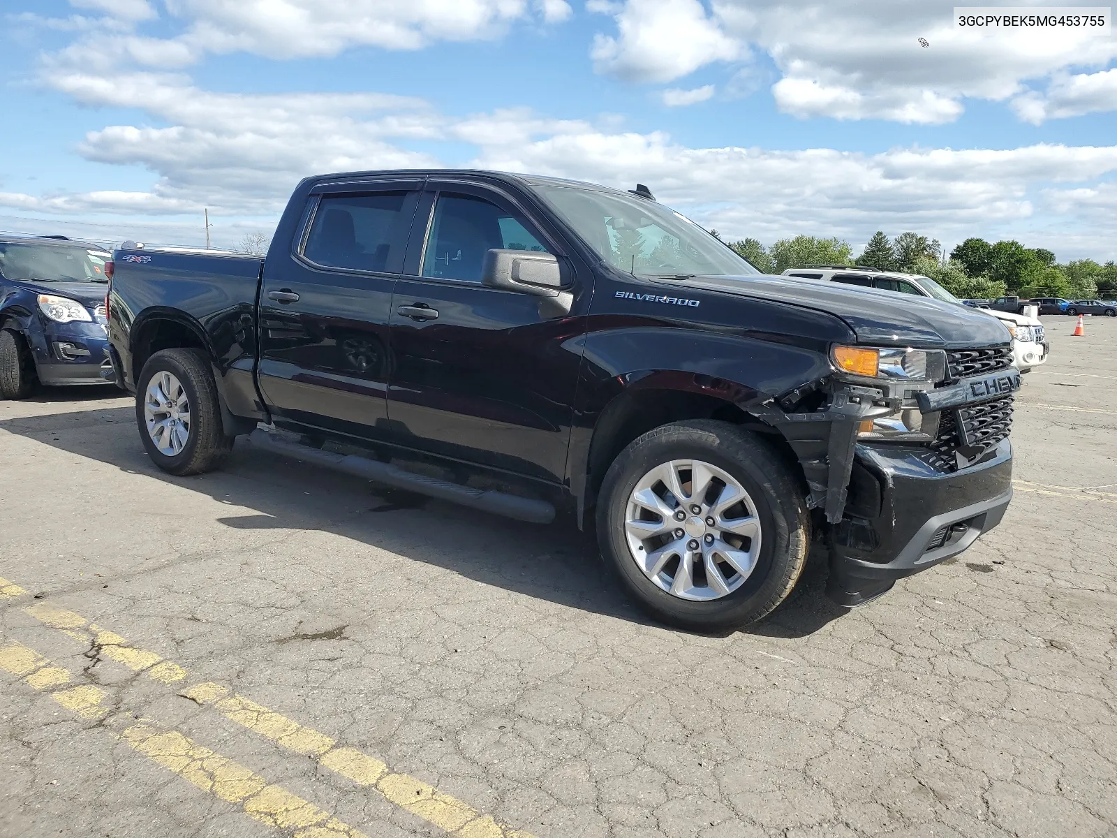 2021 Chevrolet Silverado K1500 Custom VIN: 3GCPYBEK5MG453755 Lot: 68024684