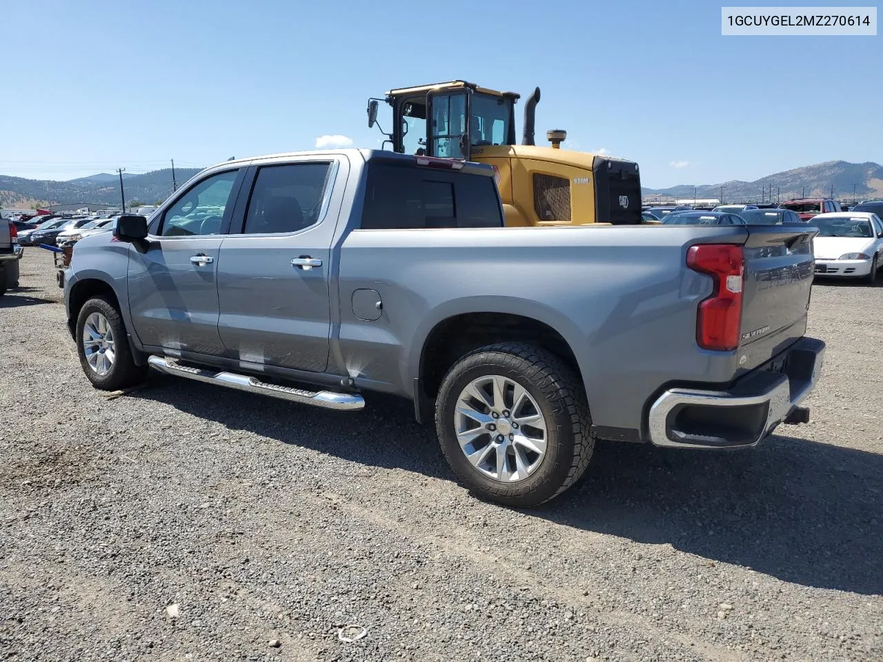 2021 Chevrolet Silverado K1500 Ltz VIN: 1GCUYGEL2MZ270614 Lot: 68134234