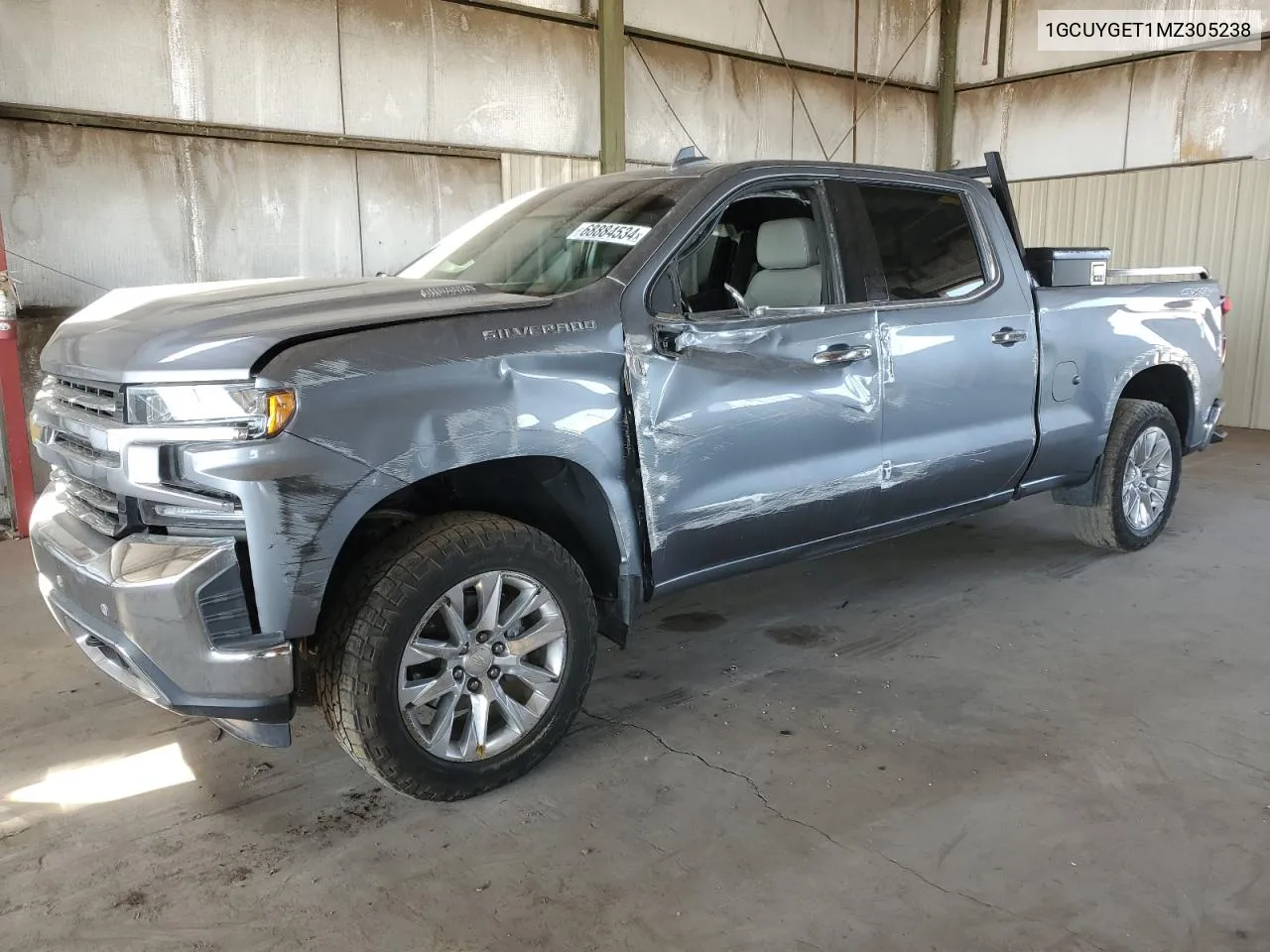 2021 Chevrolet Silverado K1500 Ltz VIN: 1GCUYGET1MZ305238 Lot: 68884534