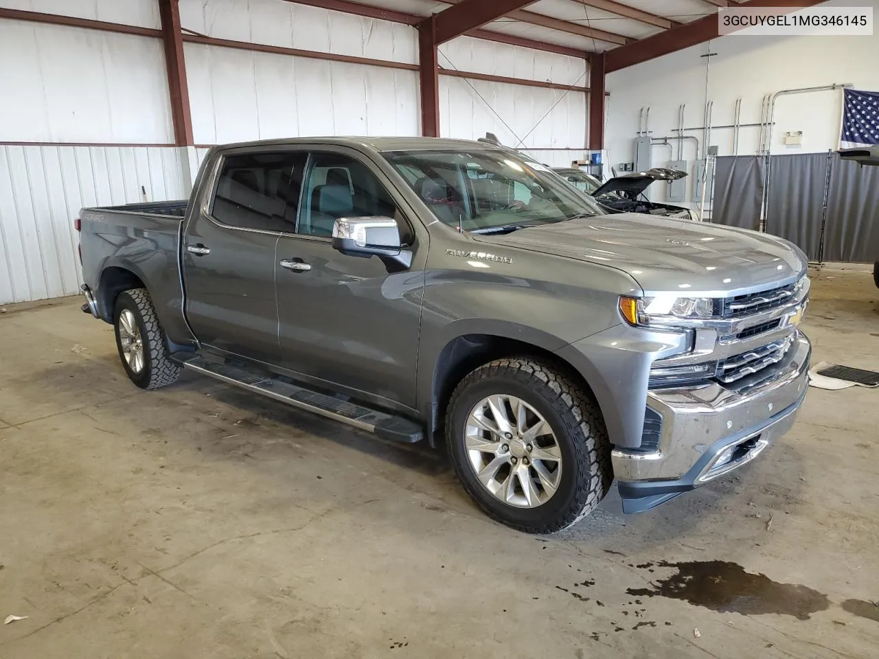 2021 Chevrolet Silverado K1500 Ltz VIN: 3GCUYGEL1MG346145 Lot: 69864014