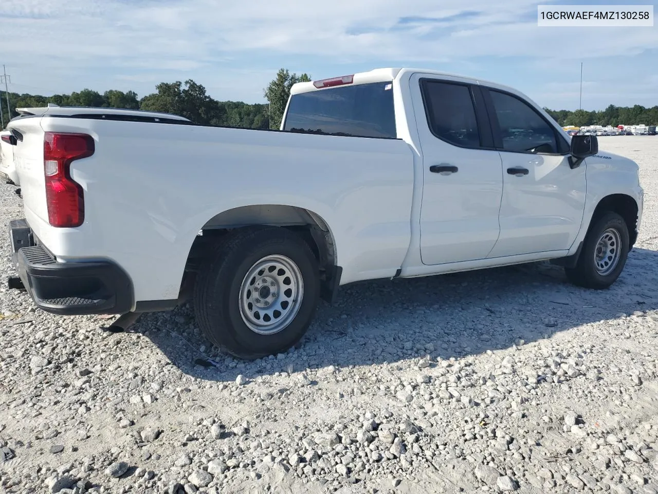 2021 Chevrolet Silverado C1500 VIN: 1GCRWAEF4MZ130258 Lot: 70047554