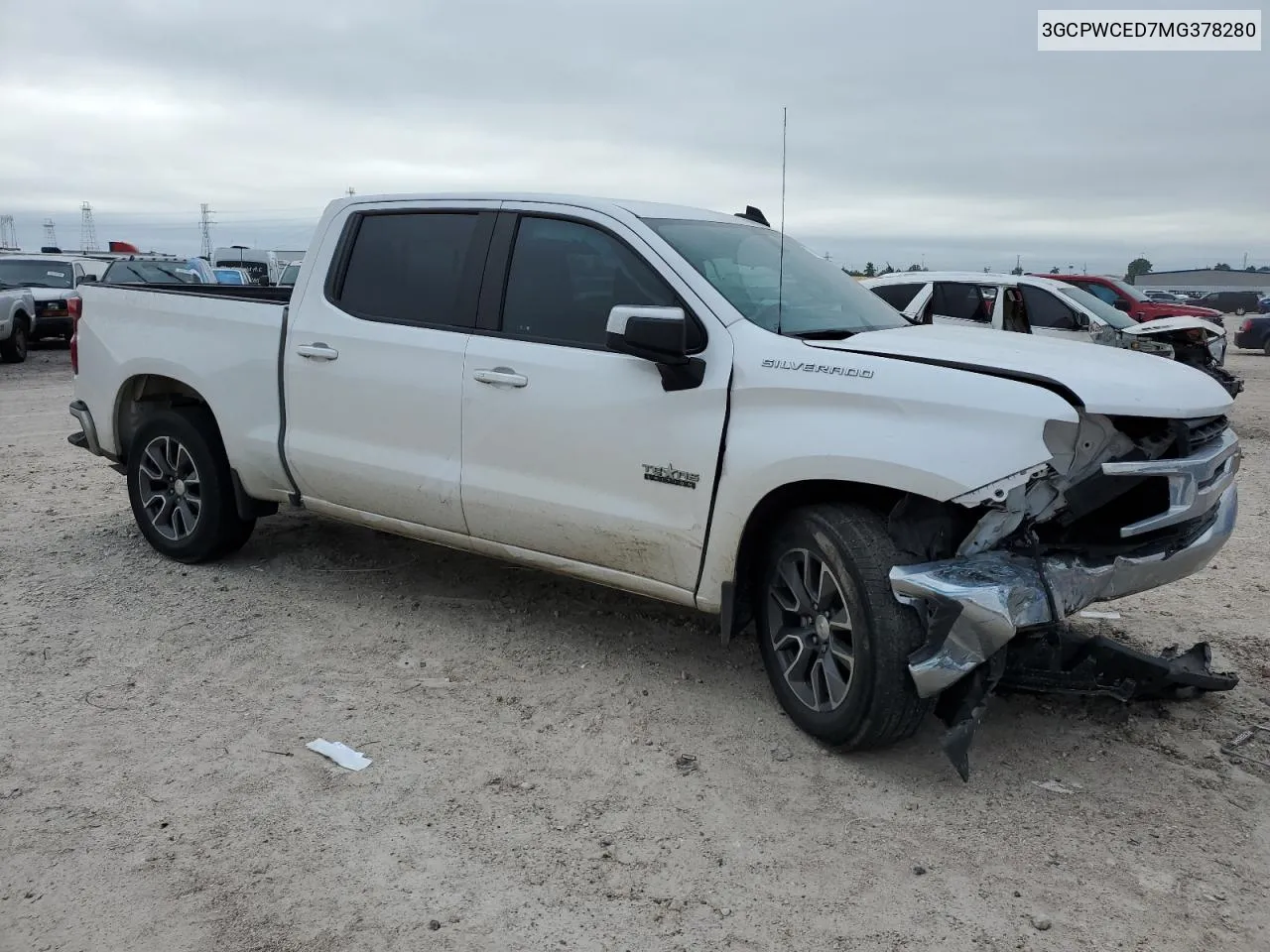 2021 Chevrolet Silverado C1500 Lt VIN: 3GCPWCED7MG378280 Lot: 70697854