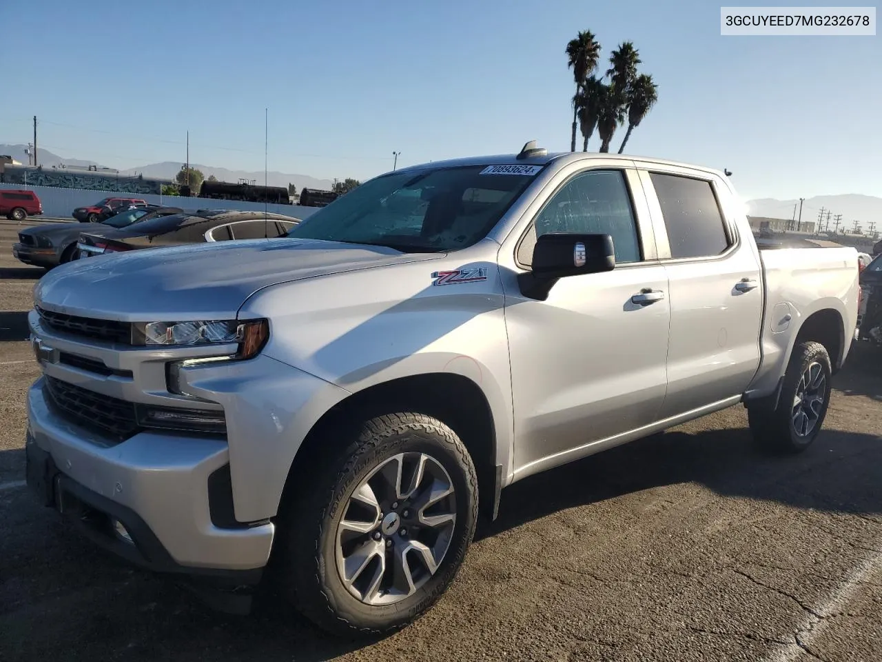 2021 Chevrolet Silverado K1500 Rst VIN: 3GCUYEED7MG232678 Lot: 70893624