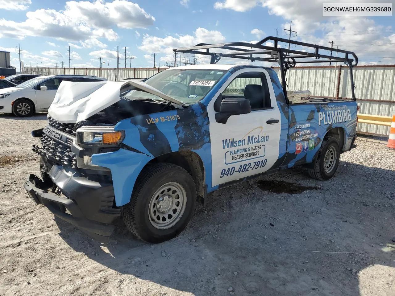 2021 Chevrolet Silverado C1500 VIN: 3GCNWAEH6MG339680 Lot: 71015354