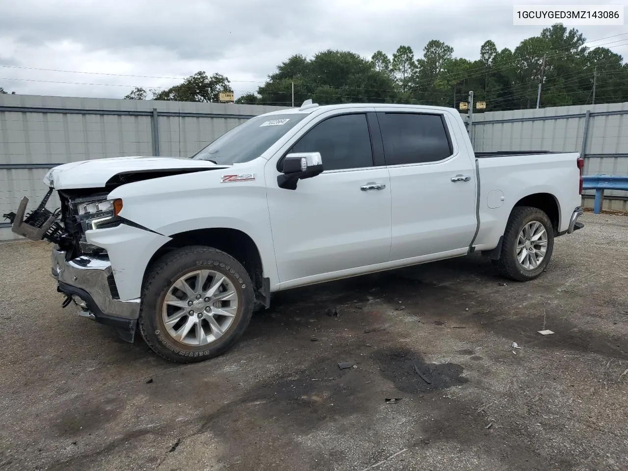 2021 Chevrolet Silverado K1500 Ltz VIN: 1GCUYGED3MZ143086 Lot: 71022664