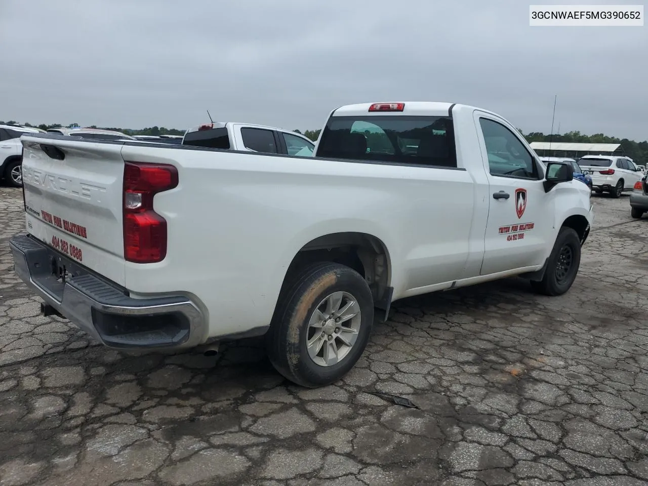 2021 Chevrolet Silverado C1500 VIN: 3GCNWAEF5MG390652 Lot: 71068084