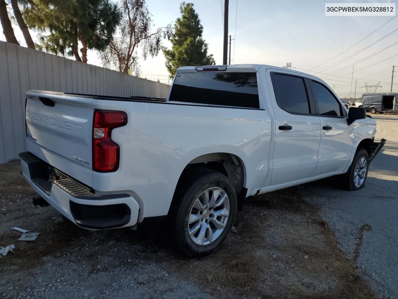 2021 Chevrolet Silverado C1500 Custom VIN: 3GCPWBEK5MG328812 Lot: 71818364