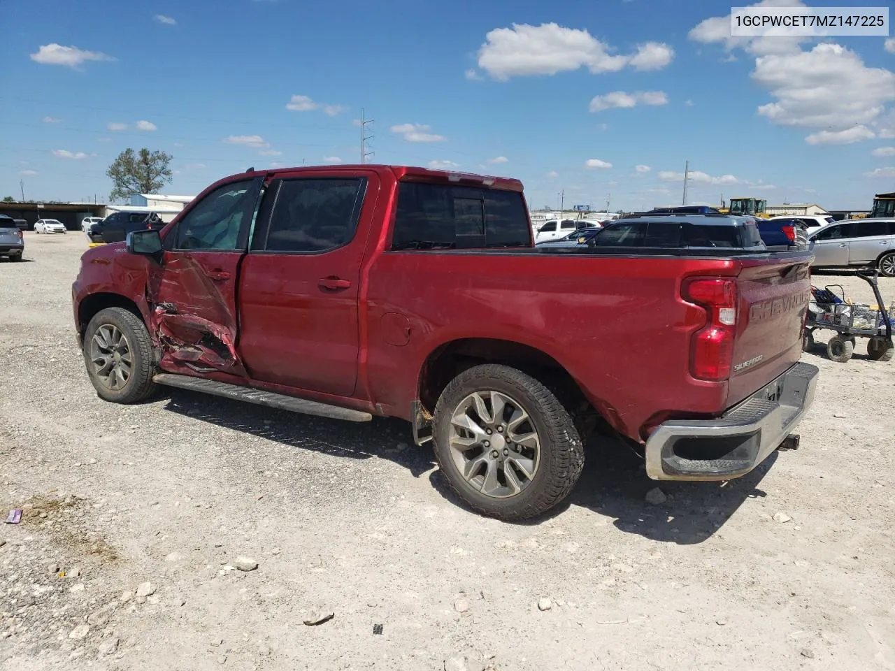 2021 Chevrolet Silverado C1500 Lt VIN: 1GCPWCET7MZ147225 Lot: 72713104