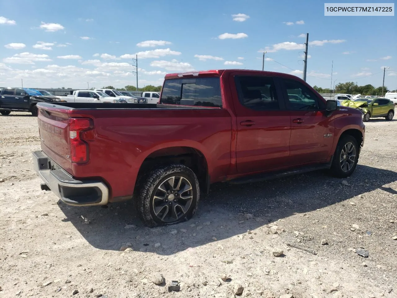 2021 Chevrolet Silverado C1500 Lt VIN: 1GCPWCET7MZ147225 Lot: 72713104