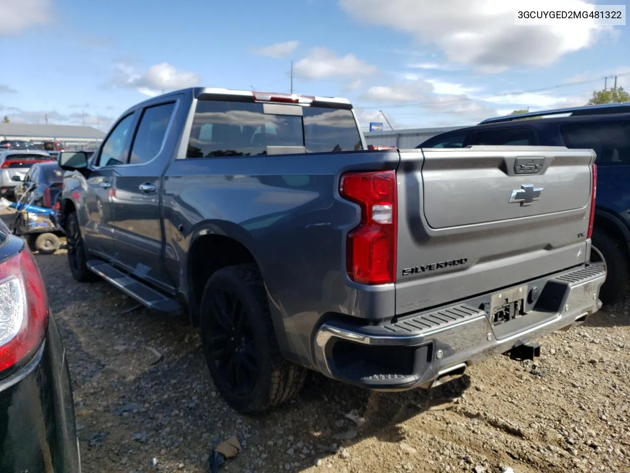 2021 Chevrolet Silverado K1500 Ltz VIN: 3GCUYGED2MG481322 Lot: 72798314