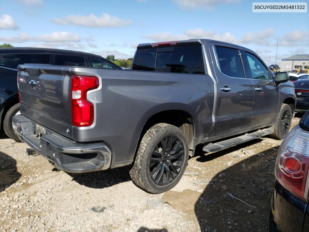 2021 Chevrolet Silverado K1500 Ltz VIN: 3GCUYGED2MG481322 Lot: 72798314