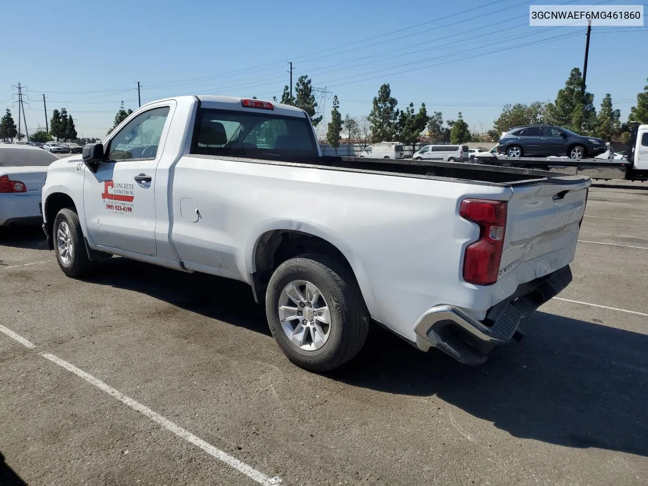 2021 Chevrolet Silverado C1500 VIN: 3GCNWAEF6MG461860 Lot: 73138474