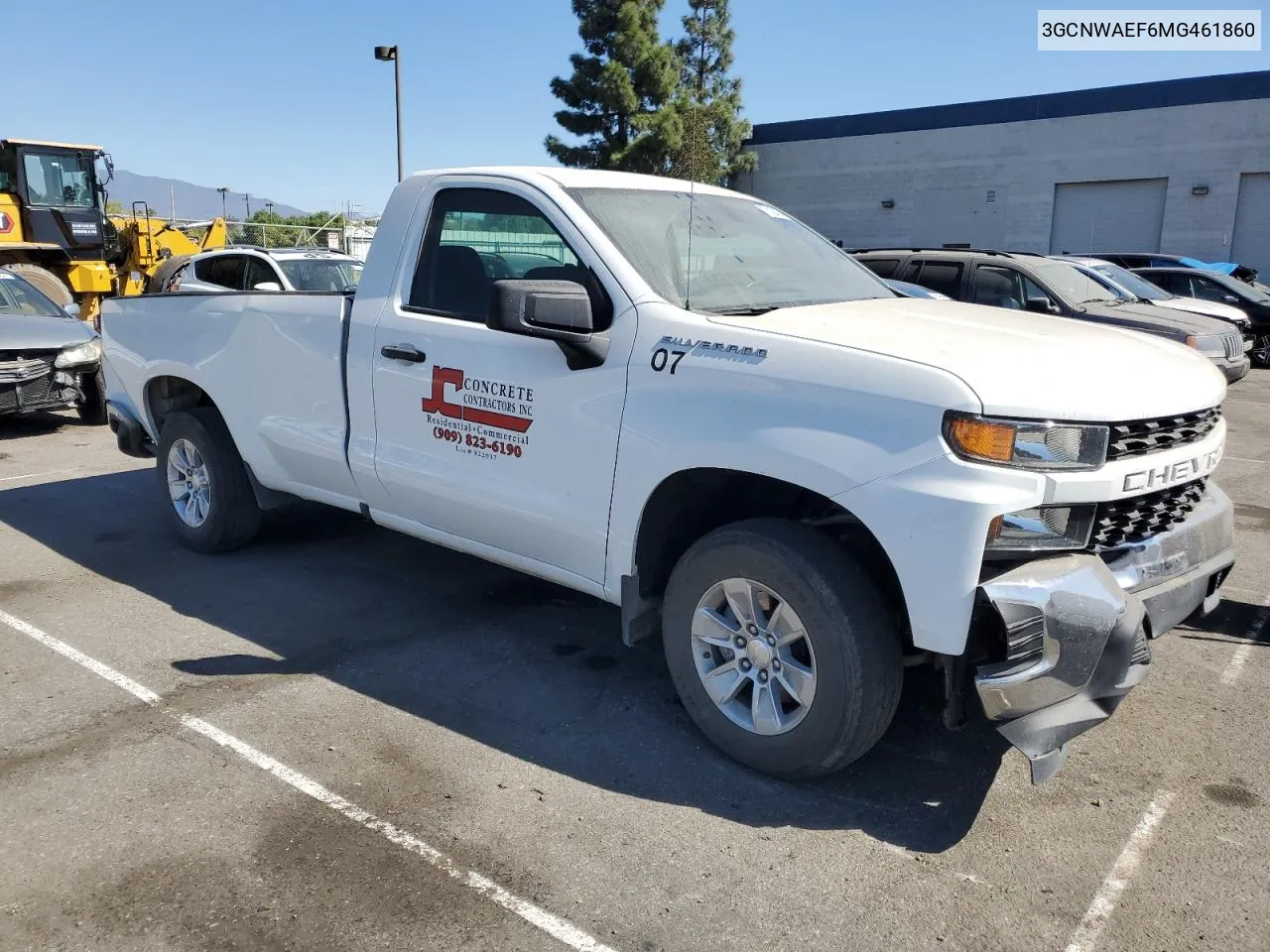 2021 Chevrolet Silverado C1500 VIN: 3GCNWAEF6MG461860 Lot: 73138474