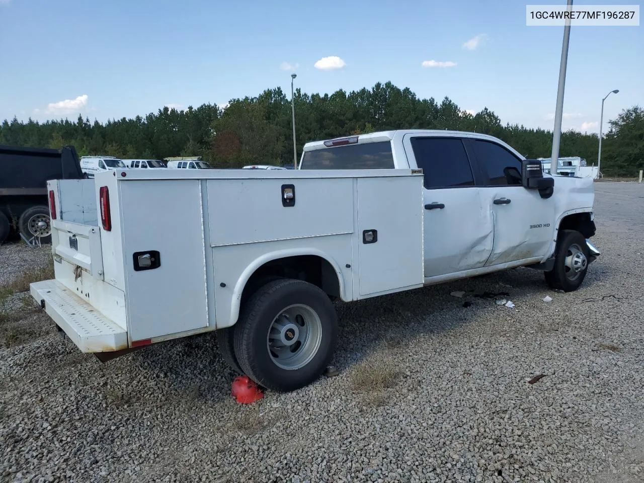 2021 Chevrolet Silverado C3500 VIN: 1GC4WRE77MF196287 Lot: 73231404