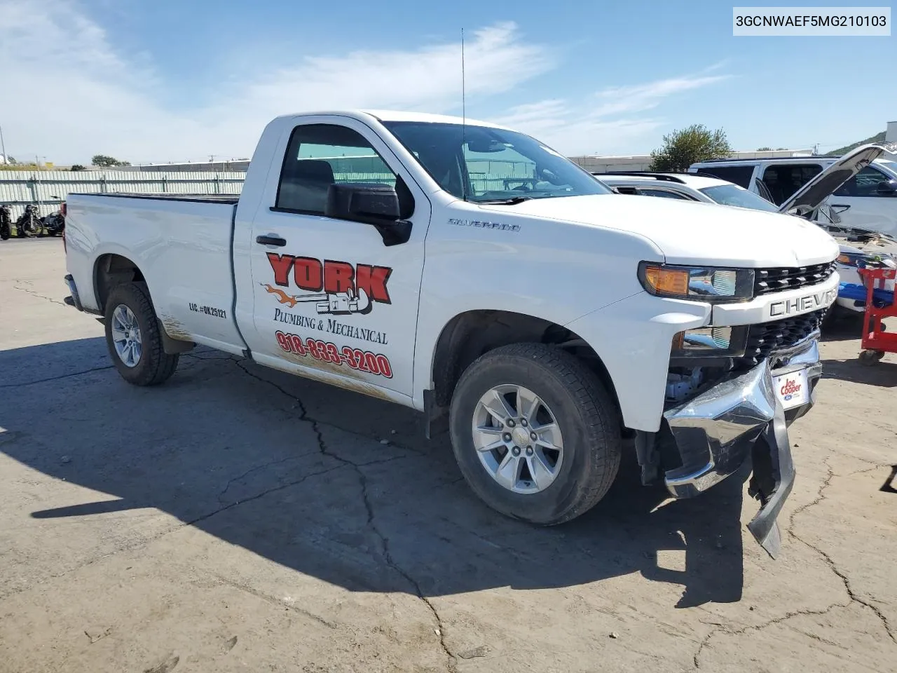 2021 Chevrolet Silverado C1500 VIN: 3GCNWAEF5MG210103 Lot: 73365734