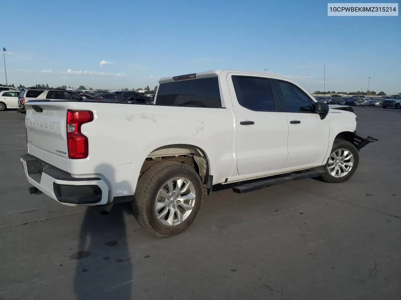 2021 Chevrolet Silverado C1500 Custom VIN: 1GCPWBEK8MZ315214 Lot: 73424534