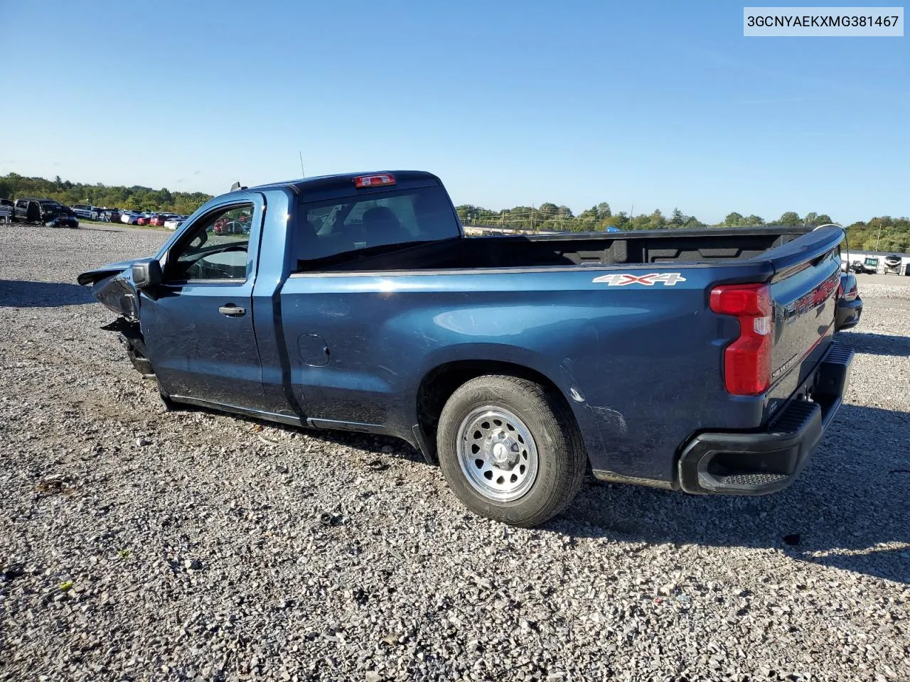 3GCNYAEKXMG381467 2021 Chevrolet Silverado K1500