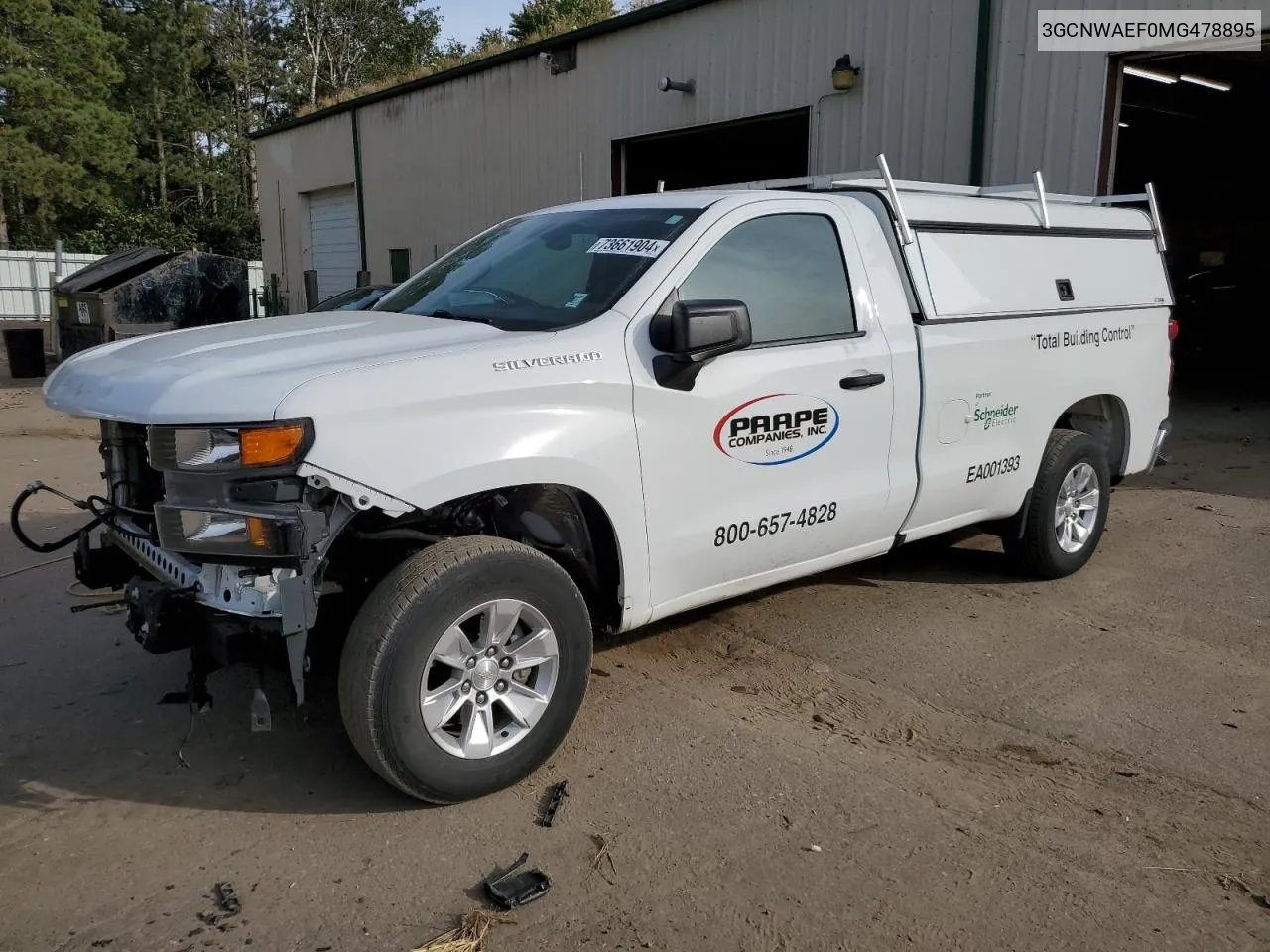 2021 Chevrolet Silverado C1500 VIN: 3GCNWAEF0MG478895 Lot: 73661904