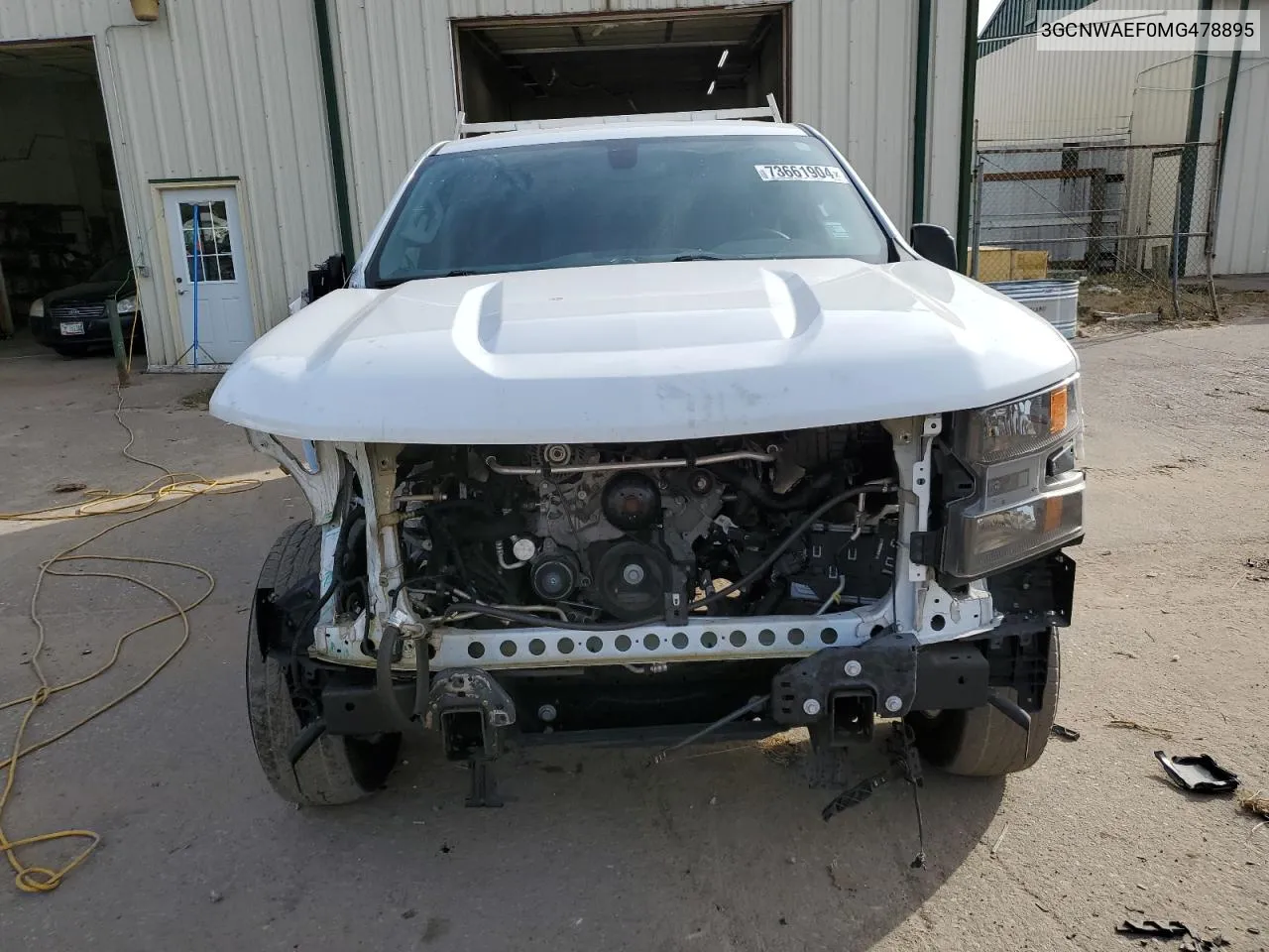 2021 Chevrolet Silverado C1500 VIN: 3GCNWAEF0MG478895 Lot: 73661904