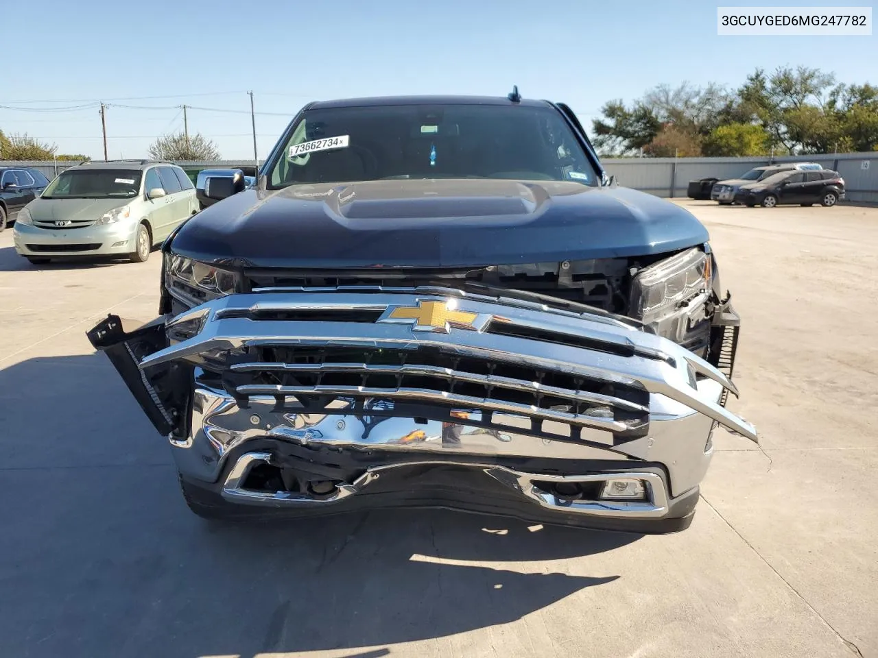 2021 Chevrolet Silverado K1500 Ltz VIN: 3GCUYGED6MG247782 Lot: 73662734