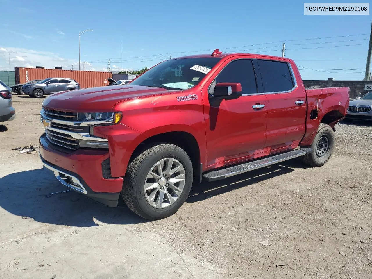 2021 Chevrolet Silverado C1500 High Country VIN: 1GCPWFED9MZ290008 Lot: 73764744