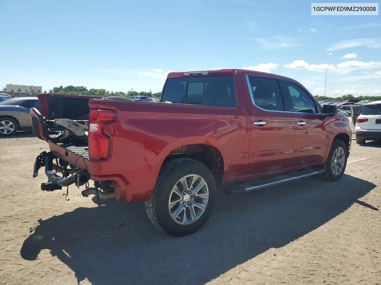 2021 Chevrolet Silverado C1500 High Country VIN: 1GCPWFED9MZ290008 Lot: 73764744