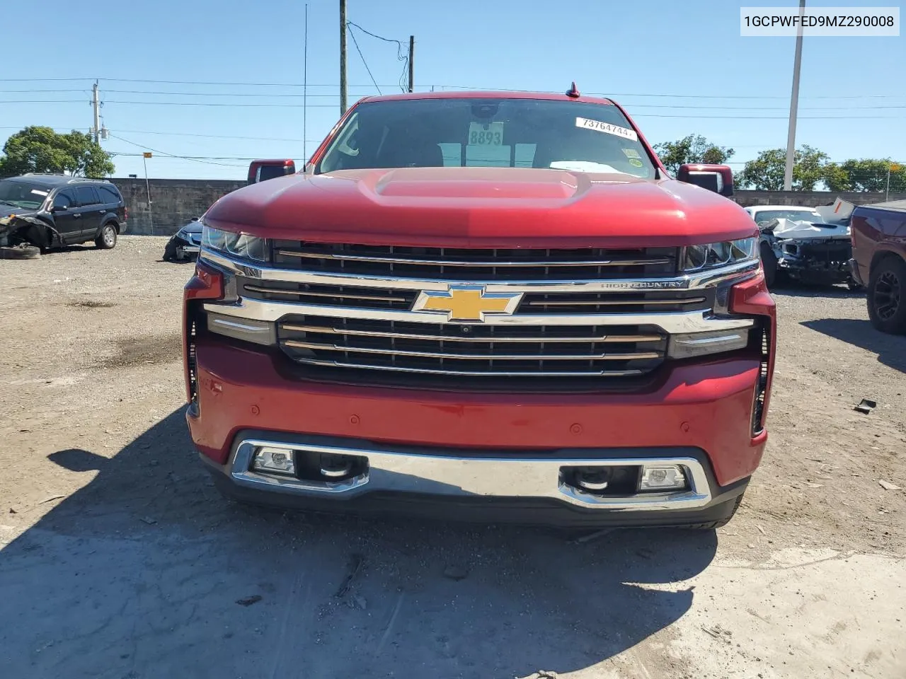 2021 Chevrolet Silverado C1500 High Country VIN: 1GCPWFED9MZ290008 Lot: 73764744