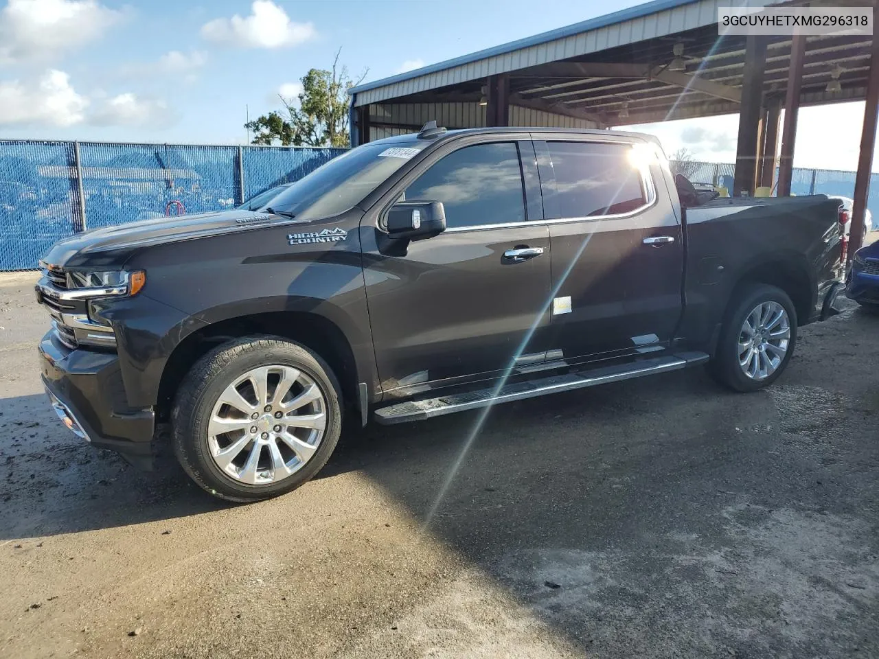 2021 Chevrolet Silverado K1500 High Country VIN: 3GCUYHETXMG296318 Lot: 73781344