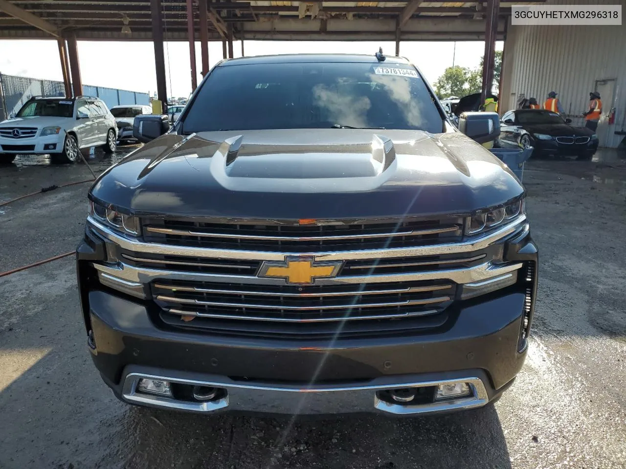 2021 Chevrolet Silverado K1500 High Country VIN: 3GCUYHETXMG296318 Lot: 73781344