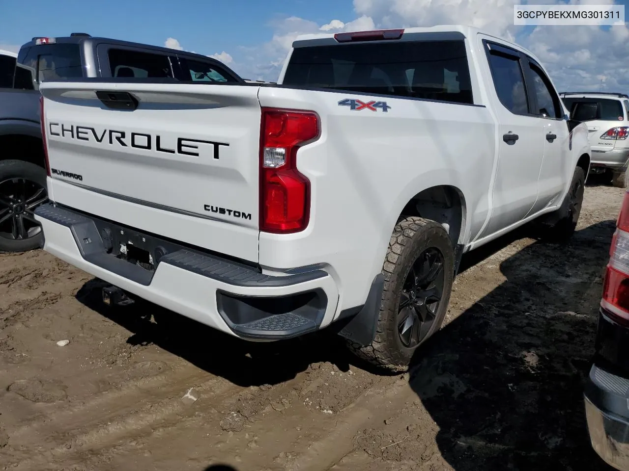 2021 Chevrolet Silverado K1500 Custom VIN: 3GCPYBEKXMG301311 Lot: 73829634