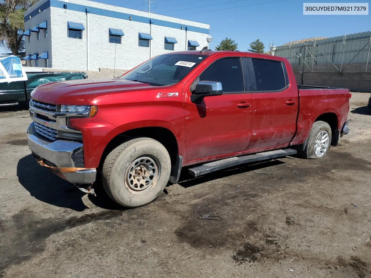 2021 Chevrolet Silverado K1500 Lt VIN: 3GCUYDED7MG217379 Lot: 74048214