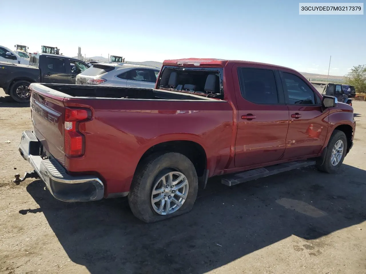 2021 Chevrolet Silverado K1500 Lt VIN: 3GCUYDED7MG217379 Lot: 74048214