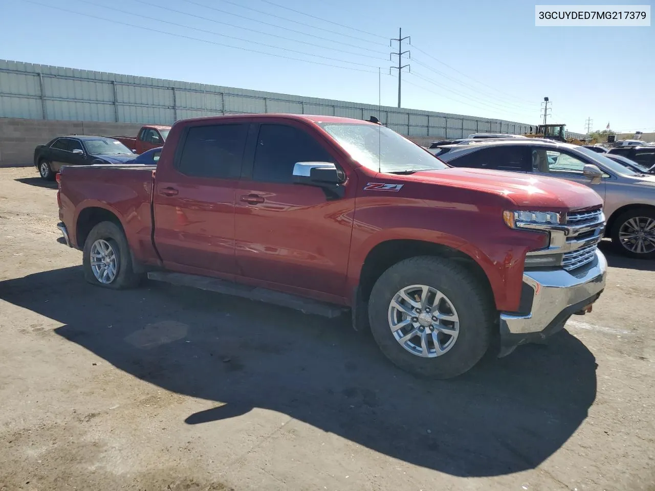 2021 Chevrolet Silverado K1500 Lt VIN: 3GCUYDED7MG217379 Lot: 74048214