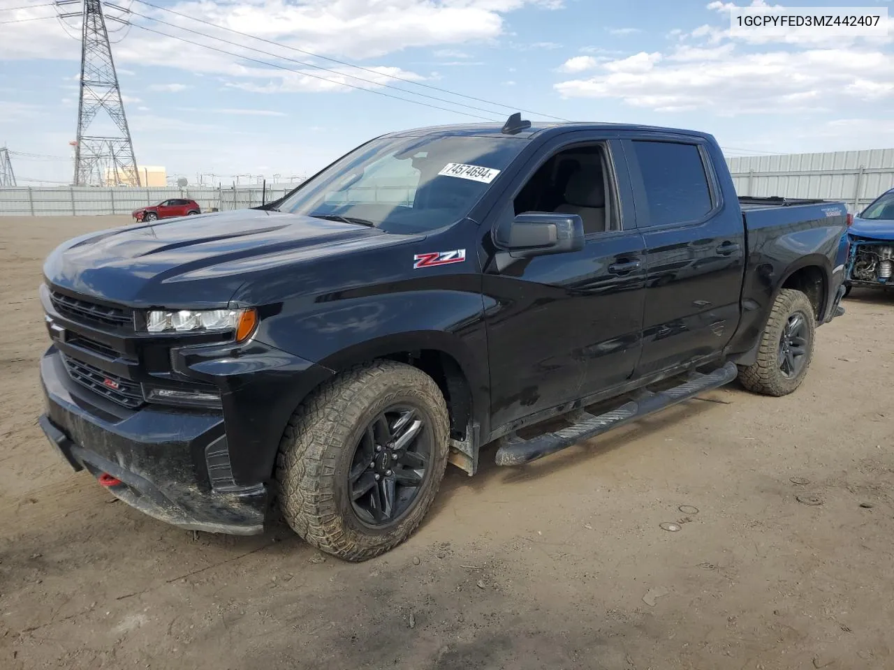 2021 Chevrolet Silverado K1500 Lt Trail Boss VIN: 1GCPYFED3MZ442407 Lot: 74574694