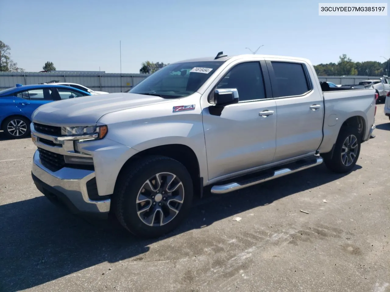 2021 Chevrolet Silverado K1500 Lt VIN: 3GCUYDED7MG385197 Lot: 74618494