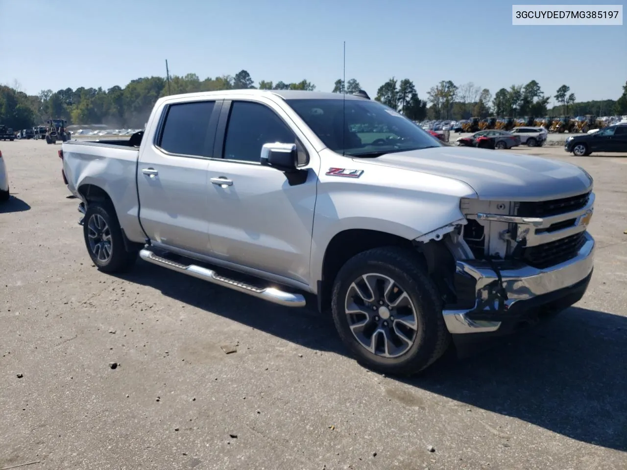 2021 Chevrolet Silverado K1500 Lt VIN: 3GCUYDED7MG385197 Lot: 74618494