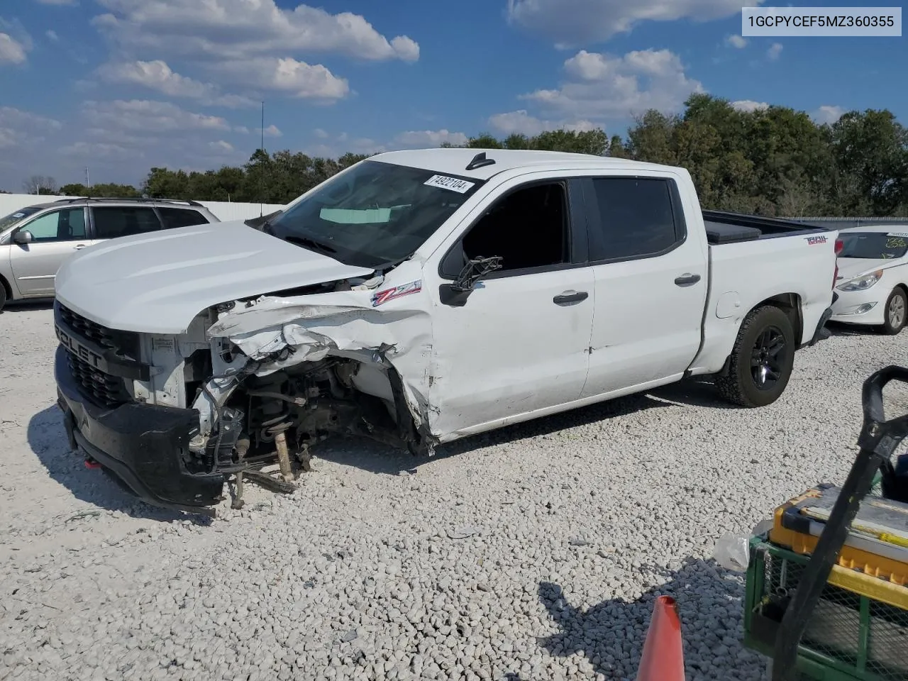 2021 Chevrolet Silverado K1500 Trail Boss Custom VIN: 1GCPYCEF5MZ360355 Lot: 74922104