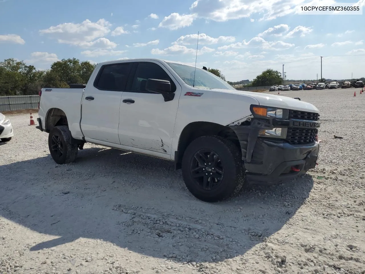 2021 Chevrolet Silverado K1500 Trail Boss Custom VIN: 1GCPYCEF5MZ360355 Lot: 74922104