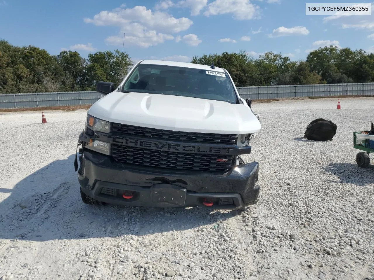 2021 Chevrolet Silverado K1500 Trail Boss Custom VIN: 1GCPYCEF5MZ360355 Lot: 74922104